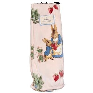 Beatrix Potter Peter Rabbit Pink Strawberry Blanket